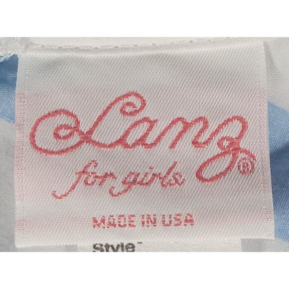 Vintage Lanz for Girls Made in USA Blue White Stripe Dress Style z655c Girls 5 - Picture 7 of 8